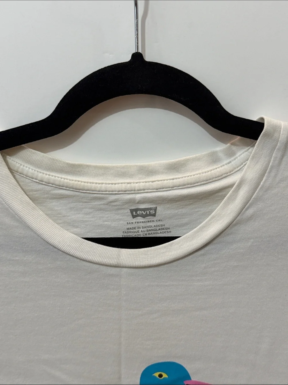 Levi's White Tee with Colorful Bird Graphic